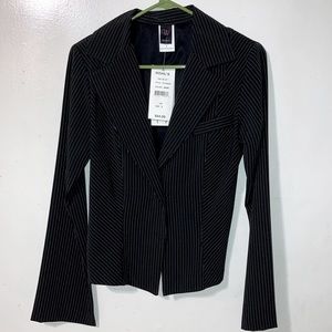 Jr size 7 Suit Jacket, black/white pinstripe, NEW